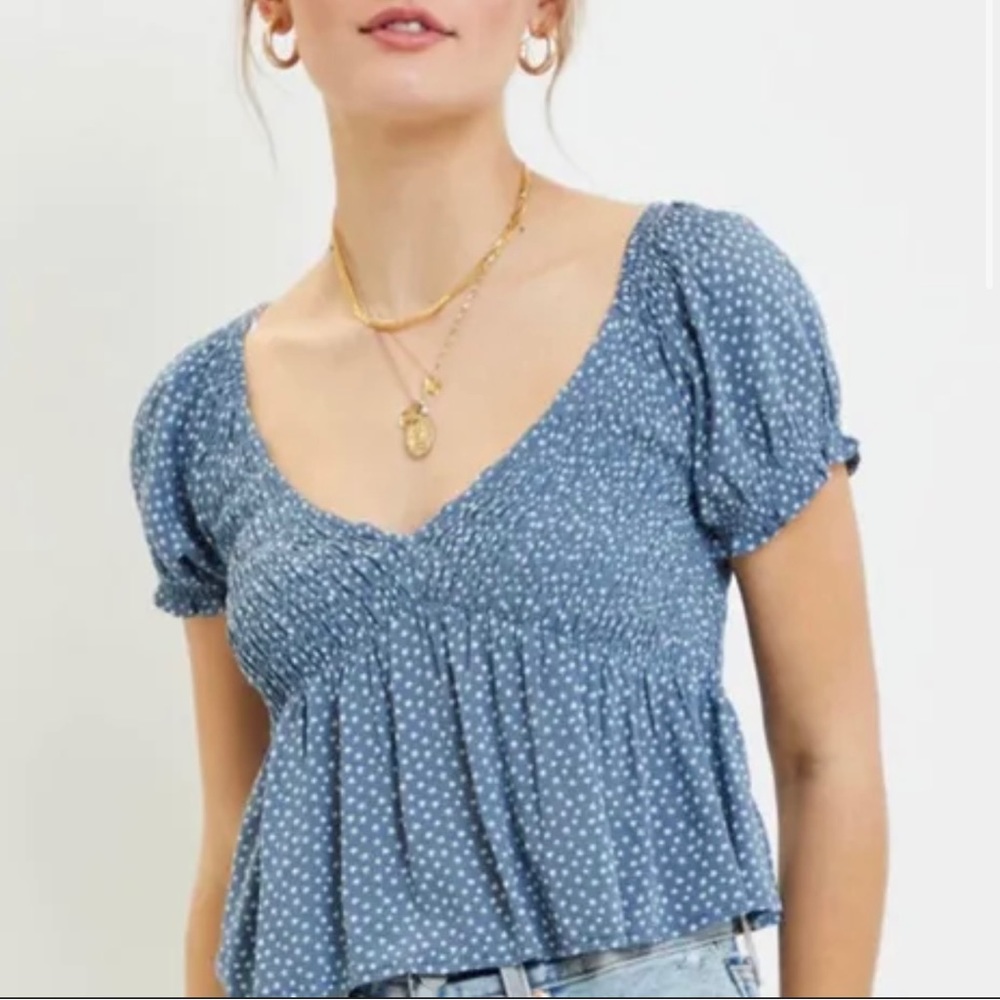 PacSun blue shirt with white flowers!